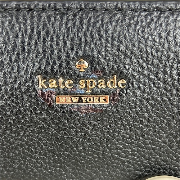 Kate Spade Cherry Street Black Pebbled Leather Shoulder Bag Bow Accent - Picture 3 of 10